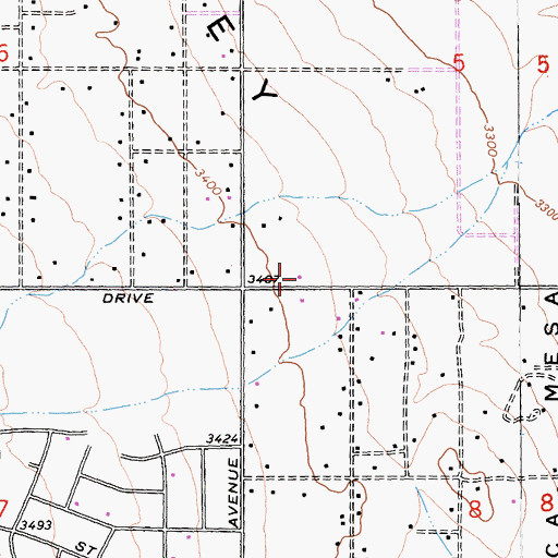 Topographic Map of San Bernardino County Fire Department Station 42 - Yucca Valley, CA