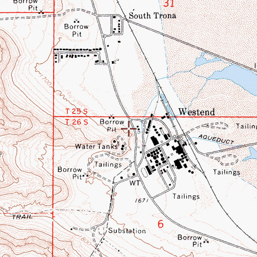 Topographic Map of Searles Valley Minerals Fire Department West End Station, CA