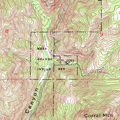 Topographic Map of Mesa Grande Fire Department, CA