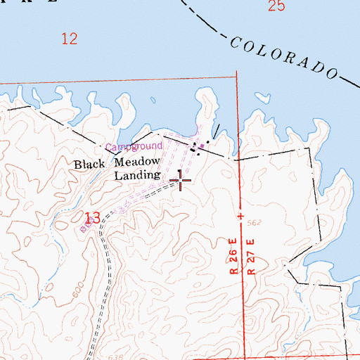 Topographic Map of San Bernardino County Fire Department Station 55 Black Meadow Landing, CA