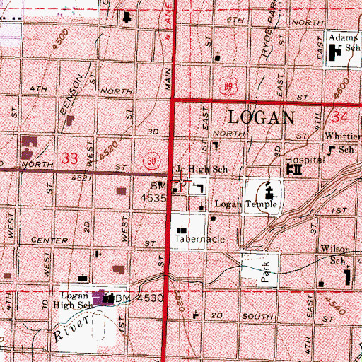 Topographic Map of Cache County Emergency Medical Services Logan, UT