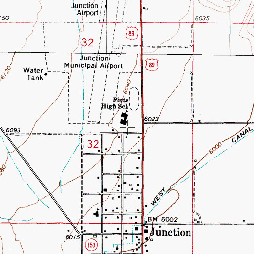 Topographic Map of Piute County Ambulance, UT