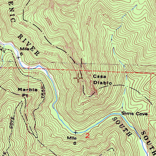 Topographic Map of Casa Diablo, CA