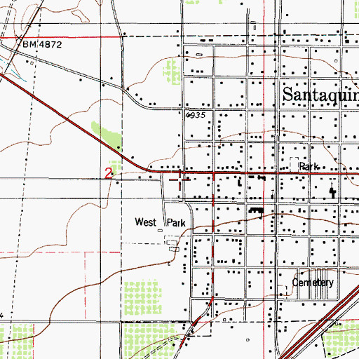 Topographic Map of Santaquin City Ambulance, UT
