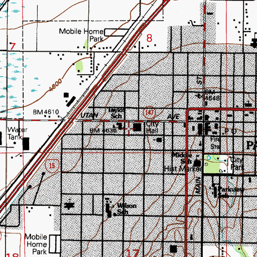 Topographic Map of Payson Ambulance Association, UT