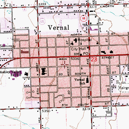 Topographic Map of Gold Cross Ambulance Eastern Utah Division, UT