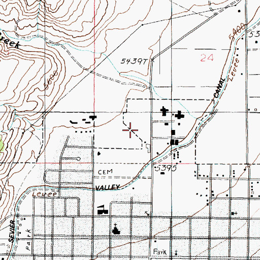 Topographic Map of Sevier County Ambulance, UT