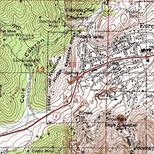 Topographic Map of Juab County Ambulance West, UT