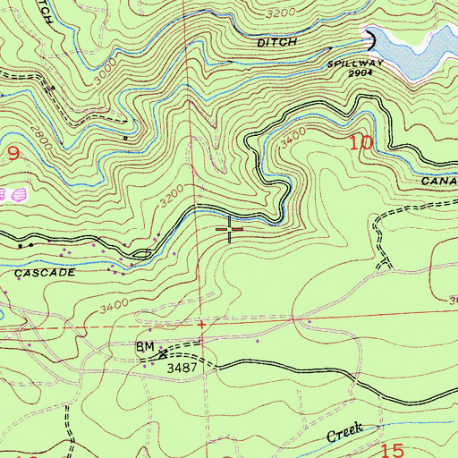 Topographic Map of Cascade Canal, CA