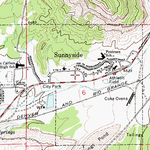 Topographic Map of Sunnyside Ambulance Service, UT