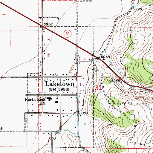Topographic Map of Rich County Ambulance Mobile Unit - Laketown, UT