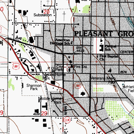 Topographic Map of Pleasant Grove EMS, UT