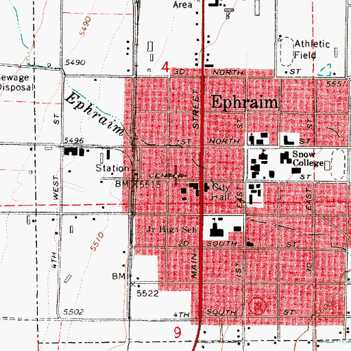 Topographic Map of Ephraim Ambulance Association, UT