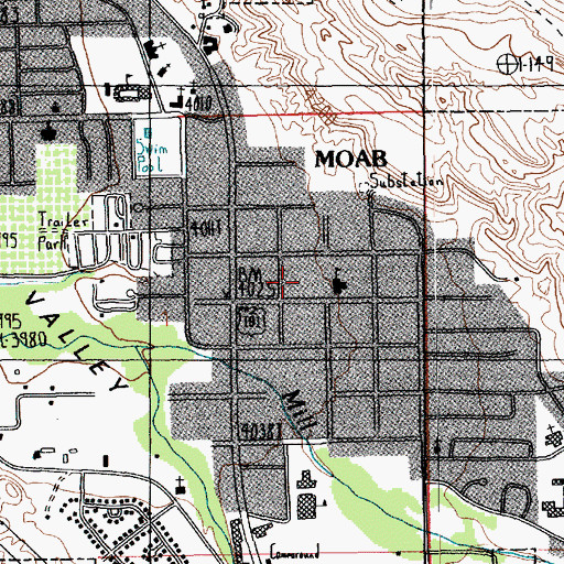 Topographic Map of Grand County Emergency Medical Services, UT