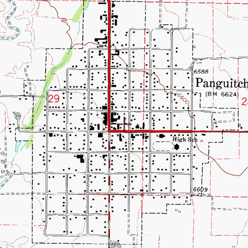 Topographic Map of Garfield County Ambulance, UT