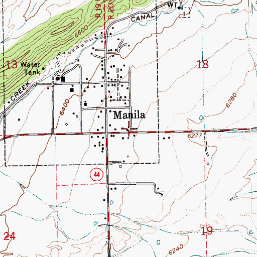 Topographic Map of Daggett County Ambulance Service, UT