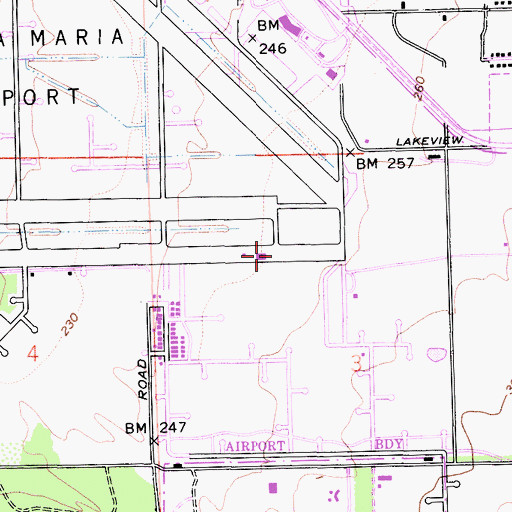 Topographic Map of California Shock Trauma Air Rescue 7 Medical Transport, CA