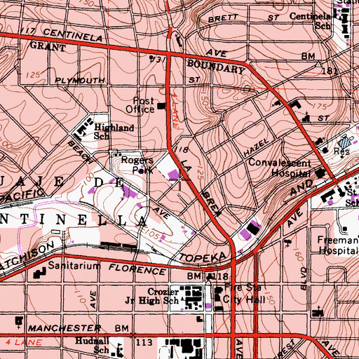 Topographic Map of United Air and Ground Ambulance, CA