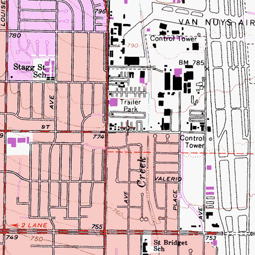 Topographic Map of Ambuserve Ambulance Service Station 2, CA