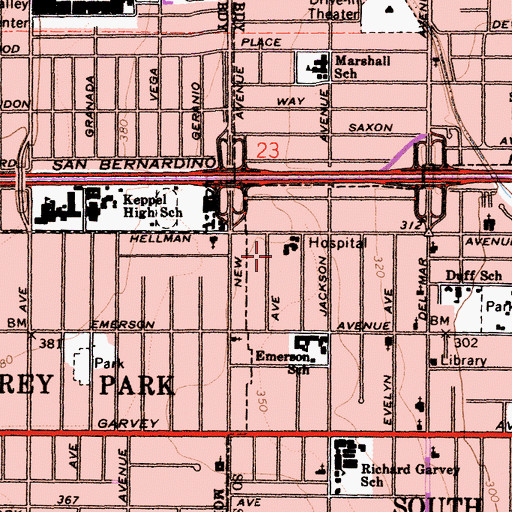 Topographic Map of Specialty Transportation, CA
