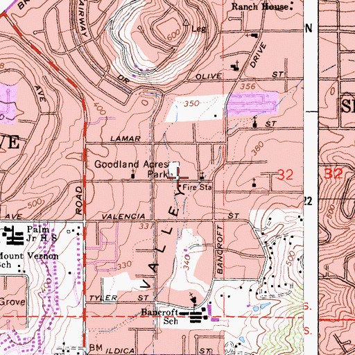 Topographic Map of Medfleet Ambulance Service, CA