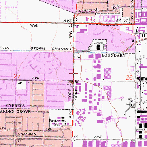 Topographic Map of AmeriCare Ambulance Service, CA