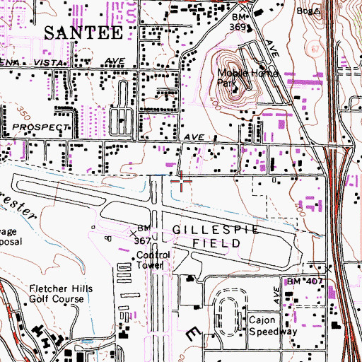 Topographic Map of Aeromedevac Air Ambulance, CA
