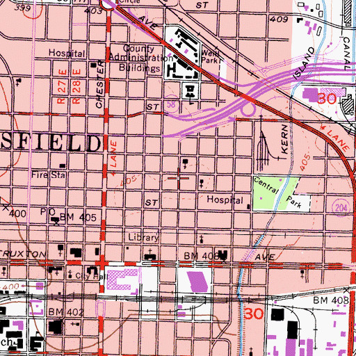 Topographic Map of Hall Ambulance Service, CA