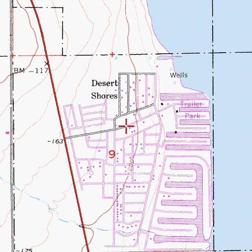 Topographic Map of West Shore Ambulance Service, CA