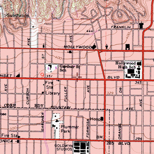 Topographic Map of Elite Ambulance Service, CA