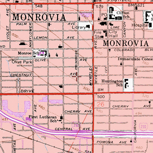 Topographic Map of Aegis Ambulance Service, CA