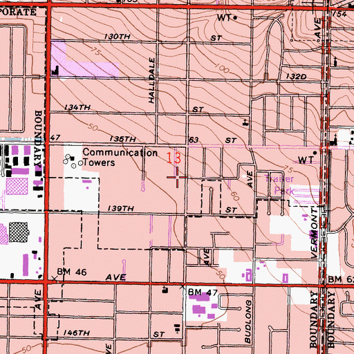 Topographic Map of Medreach Ambulance Service Gardena, CA