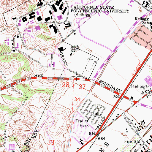 Topographic Map of Medic 1 Ambulance Service Pomona, CA