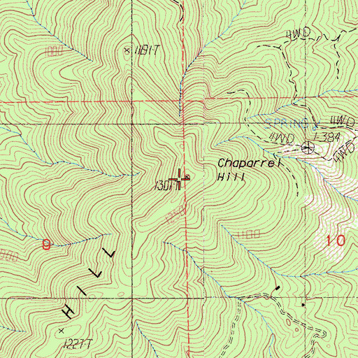 Topographic Map of Chaparral Hill, CA