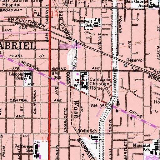Topographic Map of Medic 1 Ambulance Service Rosemead, CA