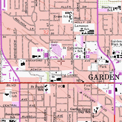 Topographic Map of American Medical Response Garden Grove, CA