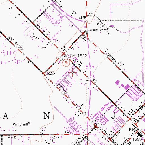 Topographic Map of American Medical Response San Jacinto, CA