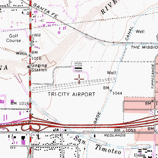 Topographic Map of Mercy Air Service, CA