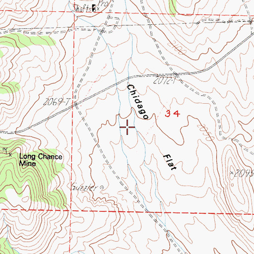 Topographic Map of Chidago Flat, CA
