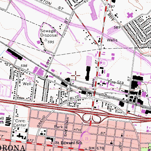 Topographic Map of American Medical Response Corona, CA