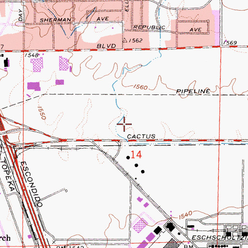 Topographic Map of American Medical Response Cactus, CA