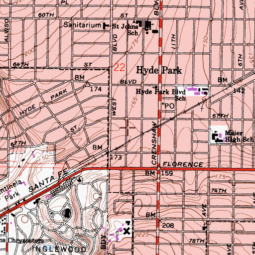 Topographic Map of MedExpress Ambulance Service, CA