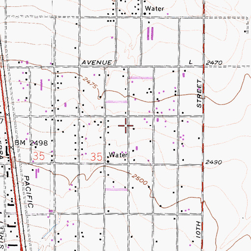 Topographic Map of Antelope Ambulance Service, CA