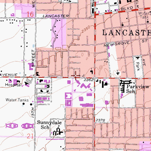 Topographic Map of American Medical Response Antelope Valley, CA