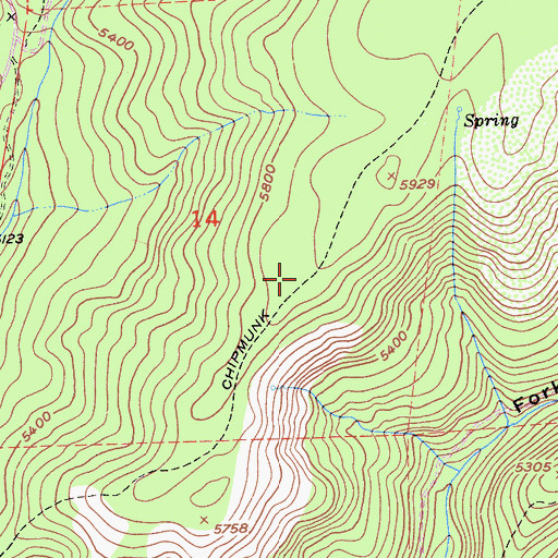 Topographic Map of Chipmunk Trail, CA