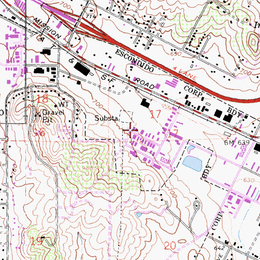 Topographic Map of AmeriCare Ambulance Service Escondido, CA