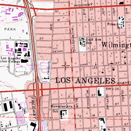 Topographic Map of Schaefer Ambulance Service, CA