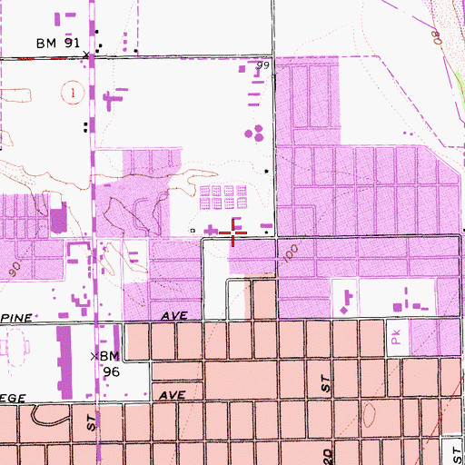 Topographic Map of American Medical Response Ambulance Service Station 7, CA