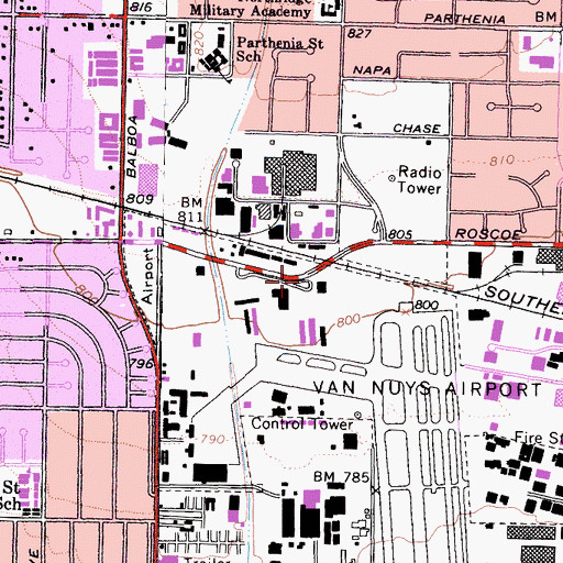 Topographic Map of Jet West International Air Ambulance, CA
