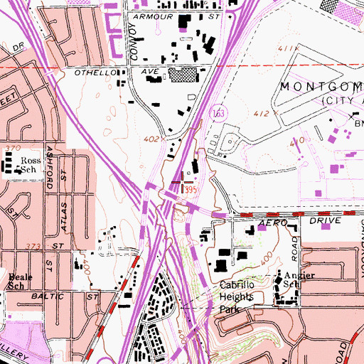 Topographic Map of Rural / Metro Ambulance, CA
